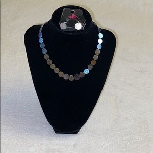 Paparazzi Shiny Silver Disc Necklace & Earrings